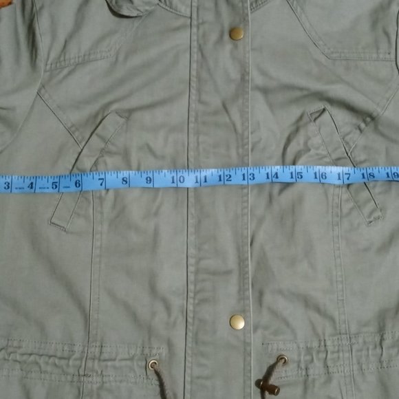 STYLE & CO. COTTON HOODED UTILITY JACKET SAGE size - Picture 7 of 8